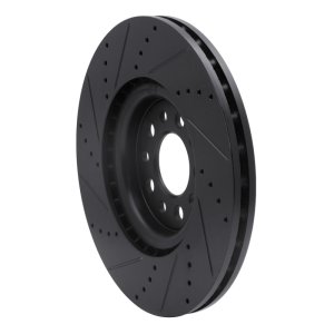 Alfa Romeo Tonale Brake Rotor (1) - Front Right - R1 Concepts - Drilled & Slotted - Black - `14-`25